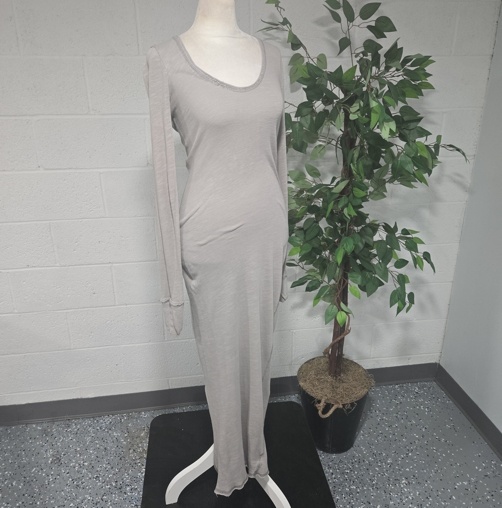 Go.Make.Noise Boutique Cotton Bodycon Long Sleeve Maxi Dress Gray Medium USA